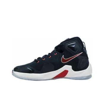 Nike Lebron 13 Non slip Lightweight Mid Top Children's Basketball Shoes Blue Red Teenagers