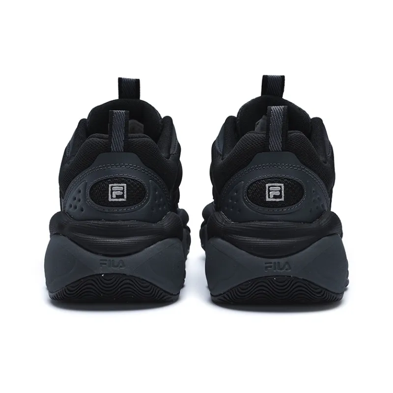 FILA PEASE Anti Slip Wear Resistant Low Top Casual Shoes Women's Black-4