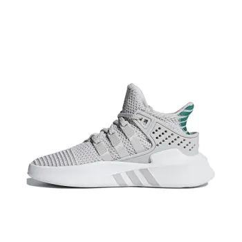 Adidas Originals Eqt Bask Adv J Cushioning Wear Resistant Balance Mid Top Kids Lifestyle Shoes Gray Green Teenagers
