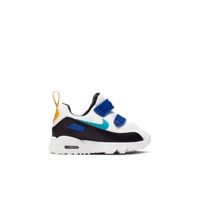 Nike Air Max 90 Cushioning, Wear Resistant Low Top Toddler Shoes White Blue Infant And Toddler-2