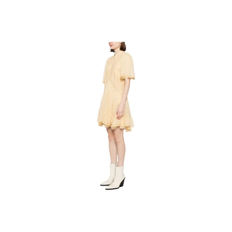 ISABEL MARANT ETOILE Short-Sleeved Dresses Women's Sunflower Yellow-3