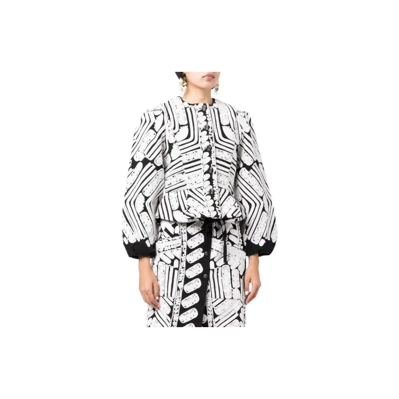 Ulla Johnson Jackets Coats Women's Black White-3