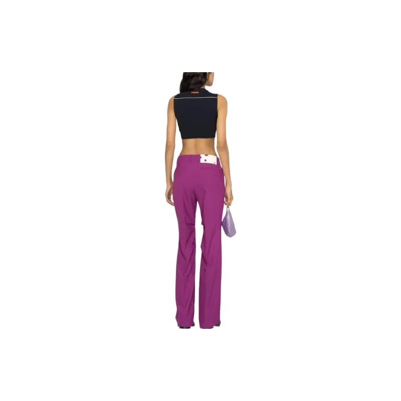 OFF-WHITE Logo Patch Flared Trousers-3