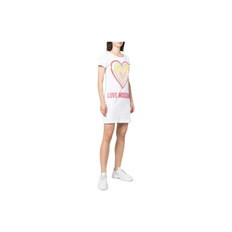 MOSCHINO Short Sleeved Dresses Women's White-3
