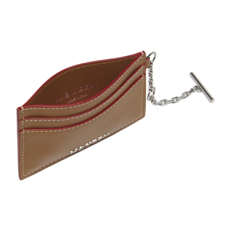 Alexander McQueen Cow Leather Card Holder Regular Women's Walnut-2