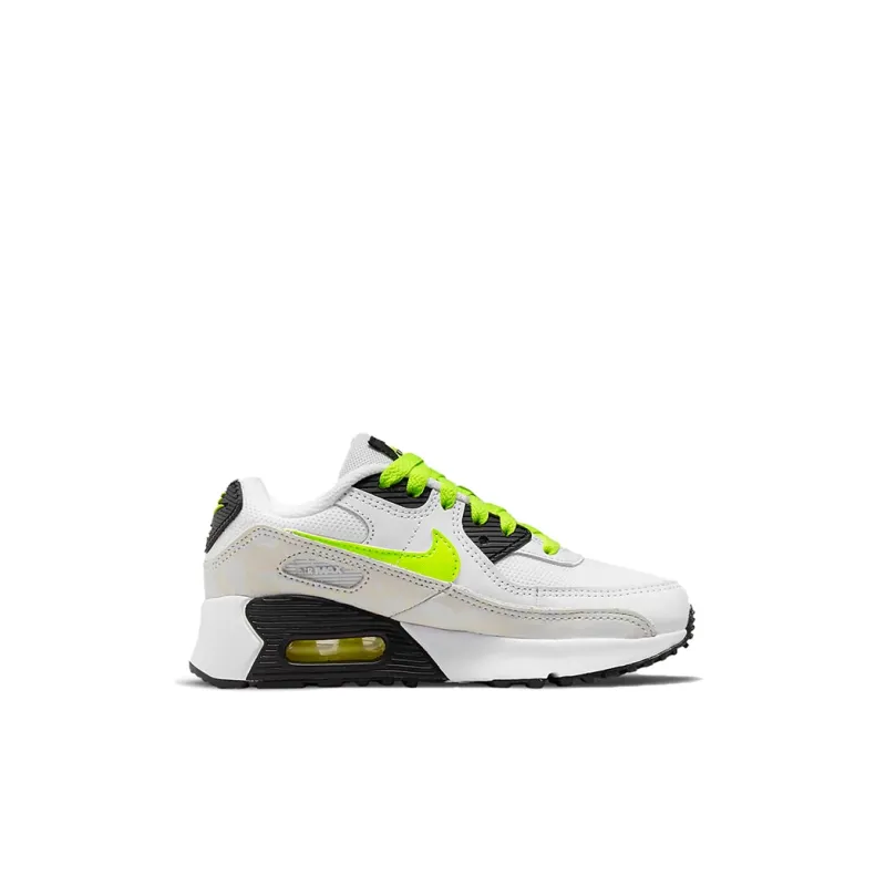 Nike Air Max 90 Leather White Volt GS-1