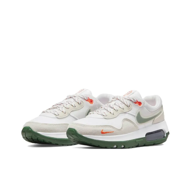 Nike Air Max Motif Cushioned Slip Resistant Abrasion Resistant Low Top Kids' Running Shoes White Gray Green Teenagers-2