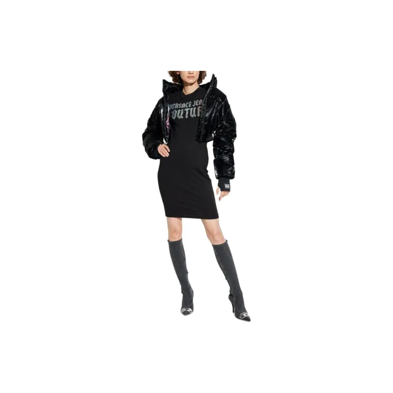 VERSACE JEANS COUTURE Logo embellished Mini Dress-1