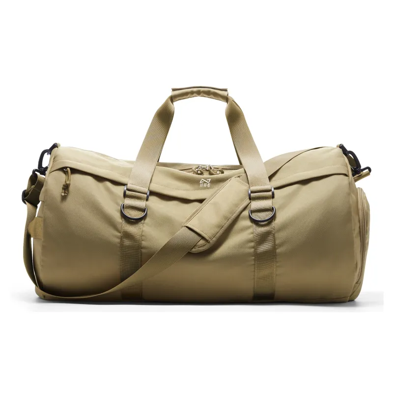 QING QI ZHE Canvas Travel One Shoulder Portable Crossbody Gym Bags Large Size Unisex Black/Khaki-1