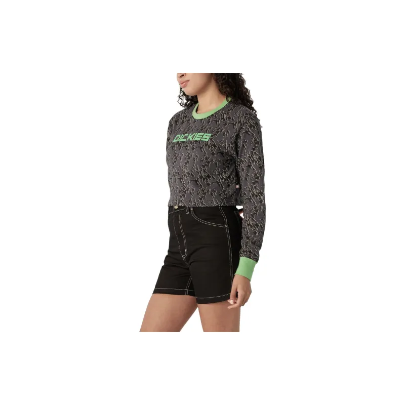 Dickies Crop Tops Women's Charcoal Gray-3