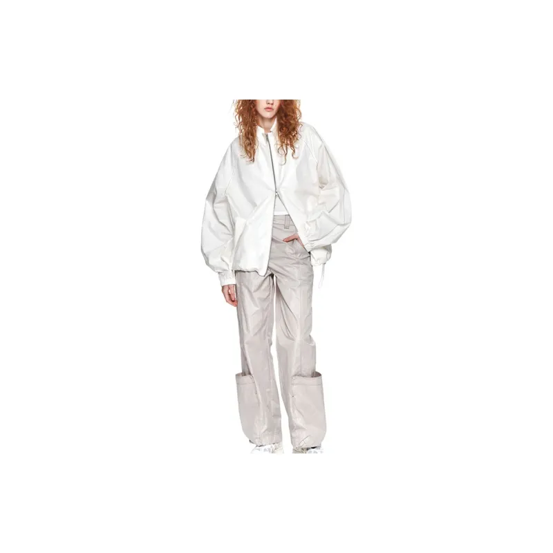 MATIN KIM Women's Logo Coating Jacket Ivory-2