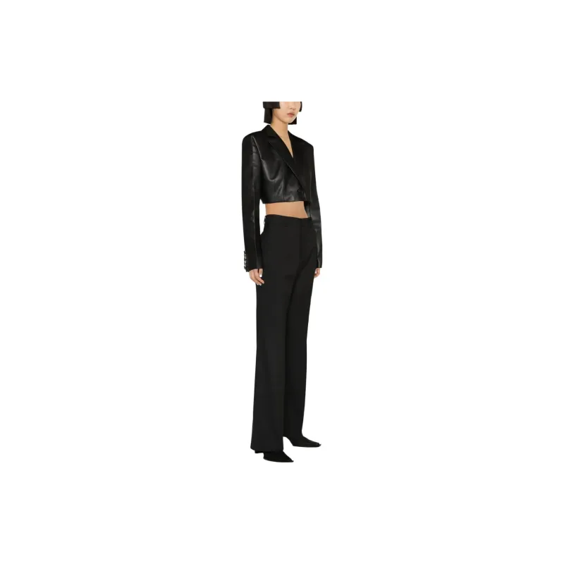 WE11DONE Flared Stretch-cotton Trousers-3