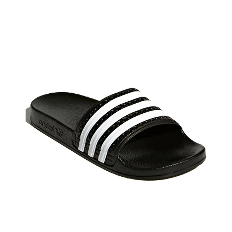 Adidas Originals ADILETTE Slip Resistant Quick Dry Kids' Slippers Black White Teenagers-2