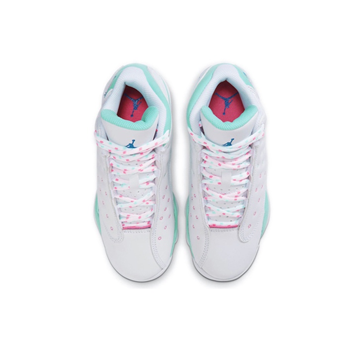 Air Jordan online Retro 13 Hi Top Shoes White Mint Aurora Green 4.5Y