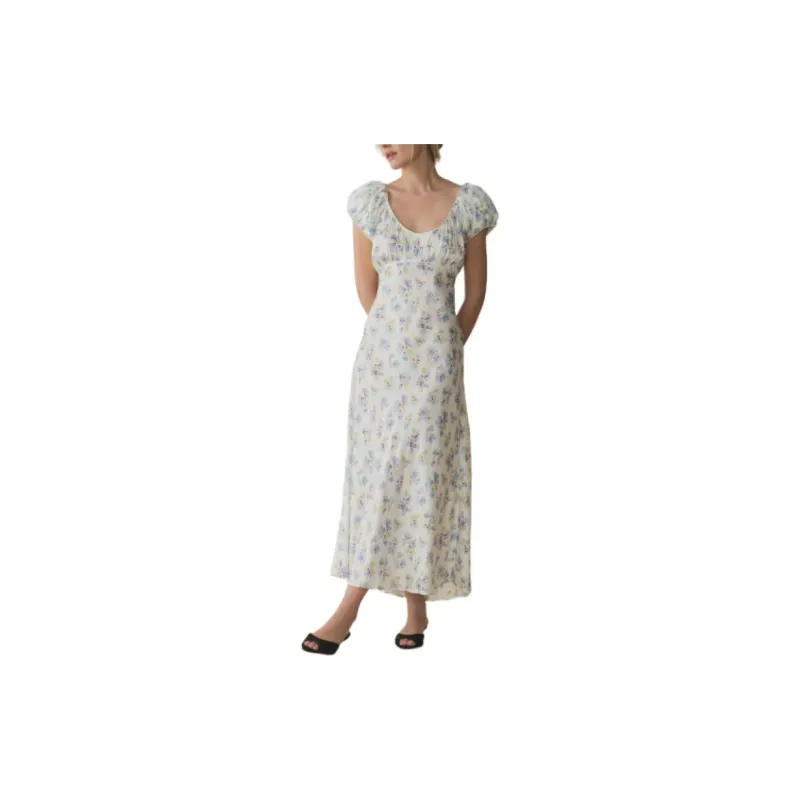 DOEN FLORENCIA DRESS Short-Sleeved Dresses Women's Blue Floral-1