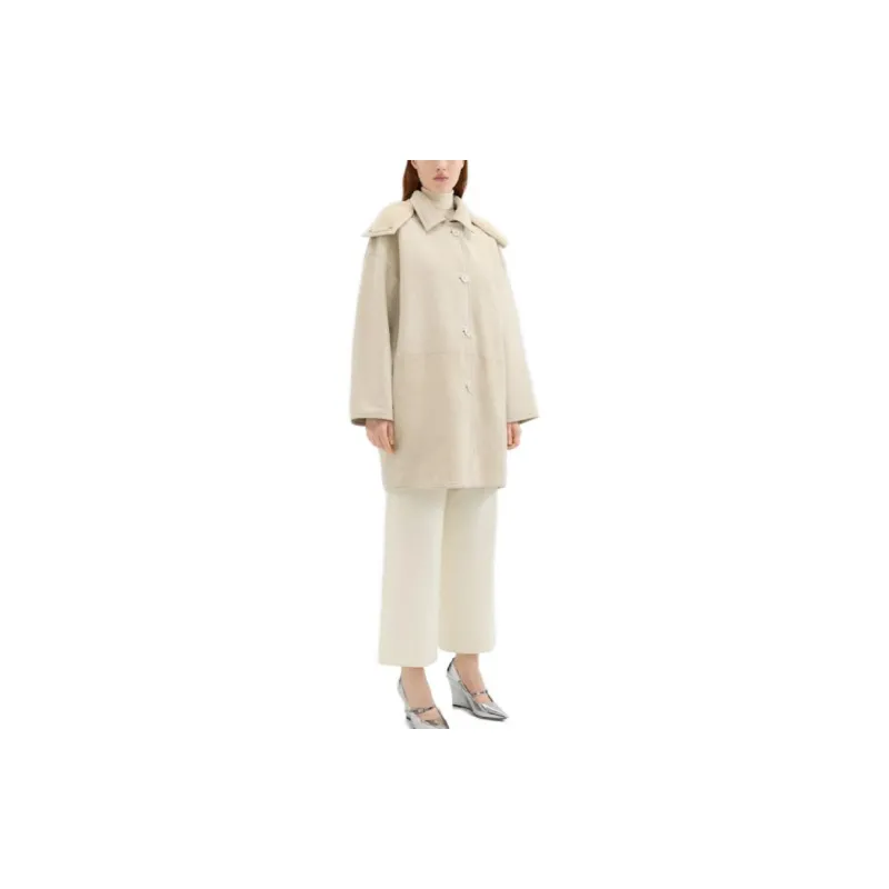 THEORY Trench Coat Women's Cream White-3