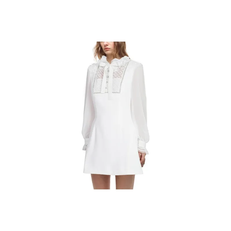 Self portrait Long Sleeved Dresses Women's White-2