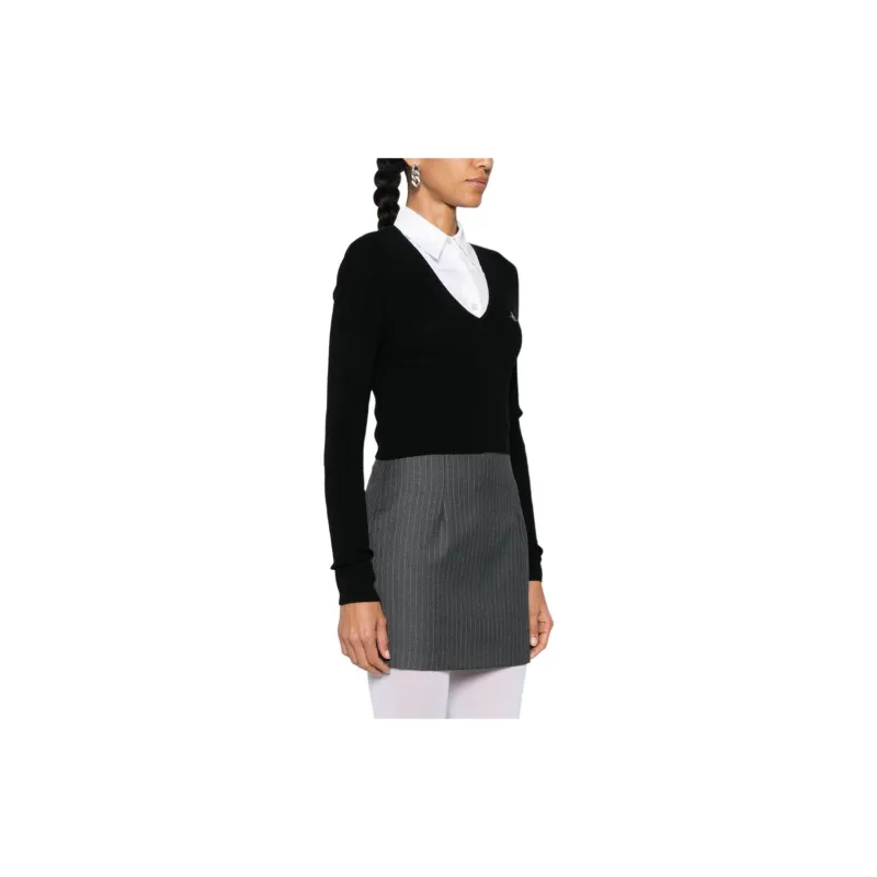 Vivienne Westwood Bea Cropped V Neck Jumper-3
