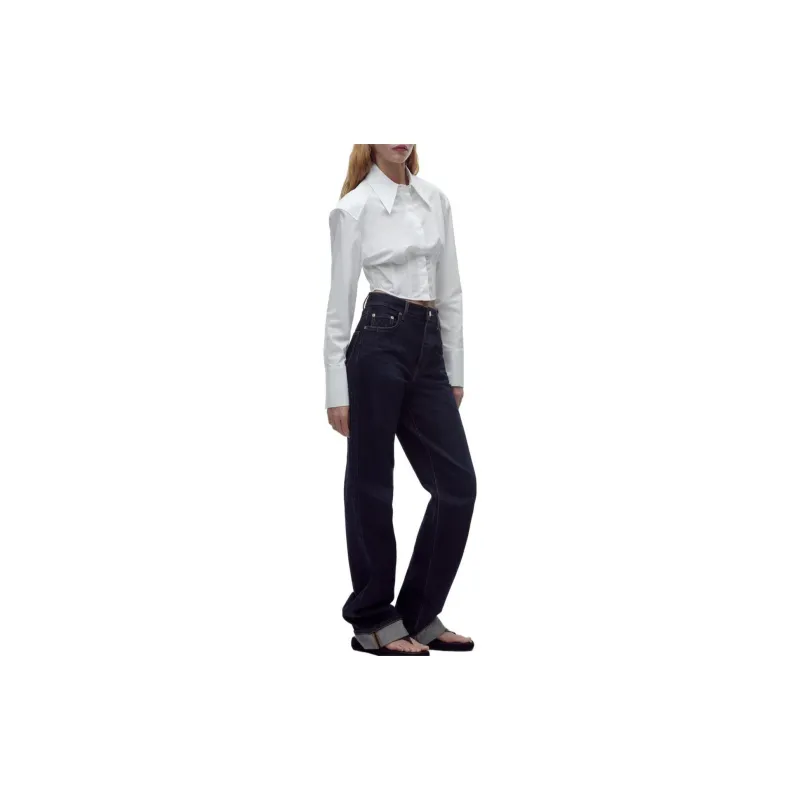 ZARA Crop Tops Women's White-3