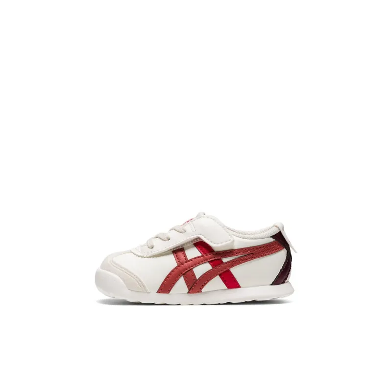 Onitsuka Tiger MEXICO 66 Anti-Slip Wear-Resistant Low-Top Toddler Shoes White Red Infant And Toddler-0