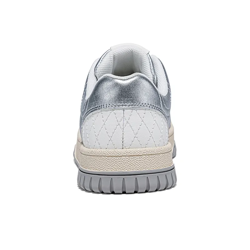 WARRIOR Skateboard Shoes Women's Low Top Silver Beige-3