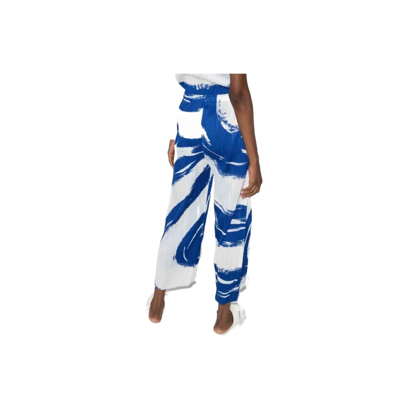 PLEATS PLEASE ISSEY MIYAKE FW22 Knitted Sweatpants Women's Blue-2