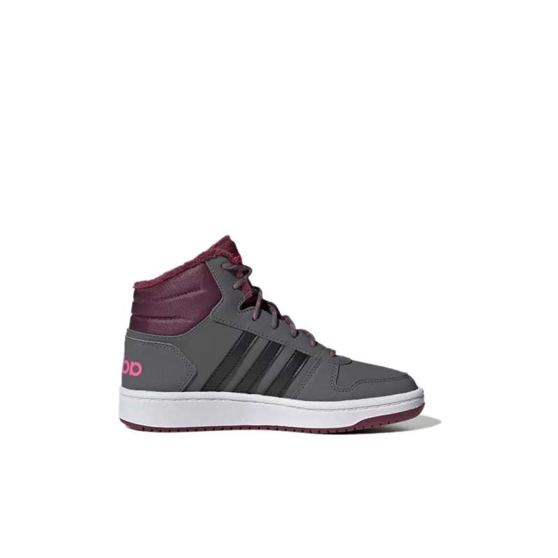 Adidas Neo Hoops 2.0 Wear Resistant Mid Top Children's Basketball Shoes Cool Gray Kids'-1