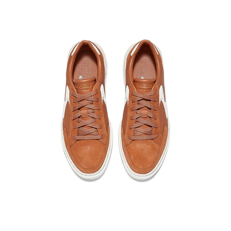 Skechers Court Classics Anti Slip Wear Resistant Breathable Support Low Top Skateboard Shoes Men's Umber-3