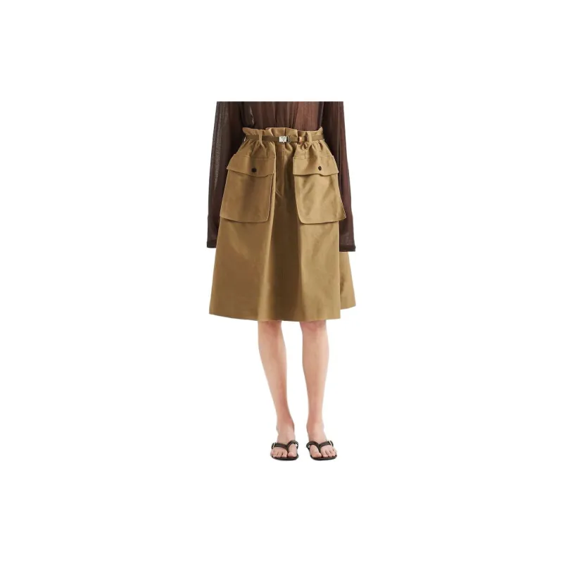 PRADA Casual Long Skirts Women's Olive Green-1