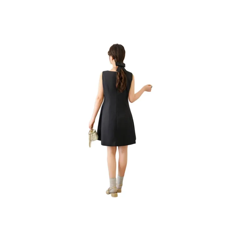 DAMABAIFENBAI Sleeveless Dress Women's Black-3
