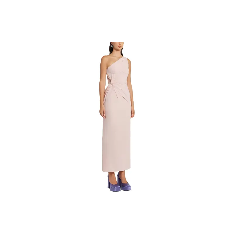 VERSACE One shoulder Silk Maxi Dress-1