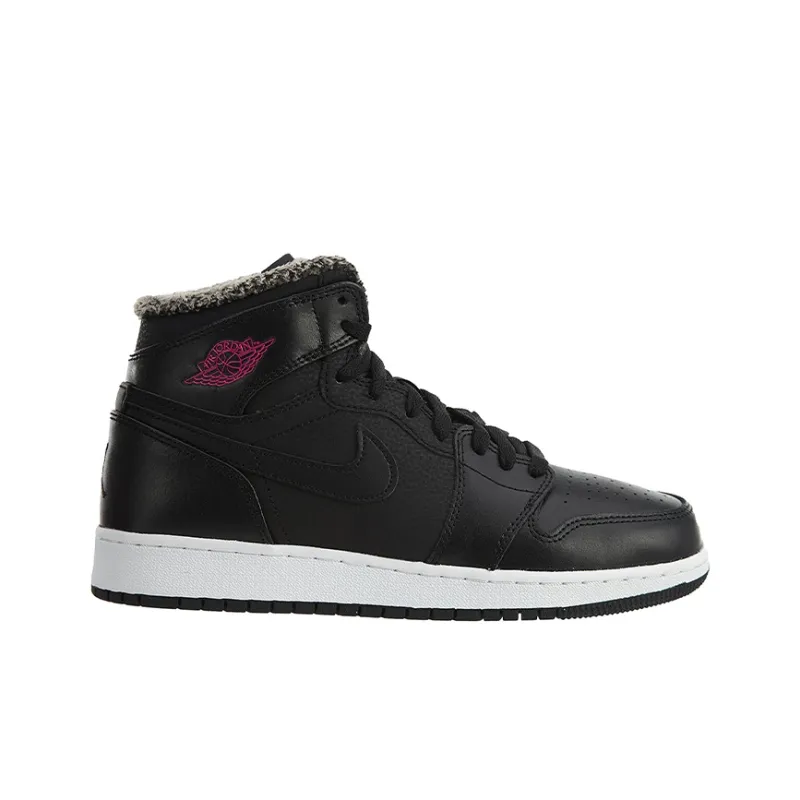 Jordan 1 Retro High Fleece Black Pink GS-1