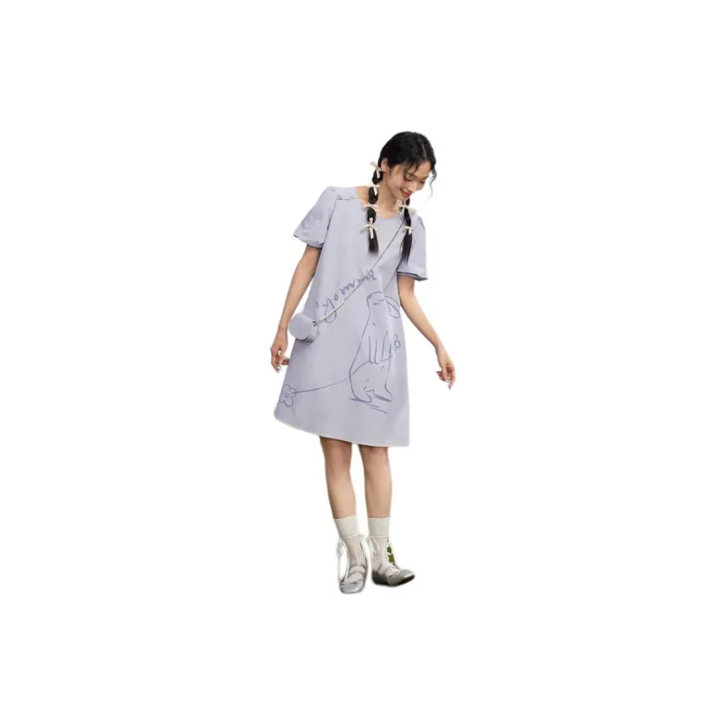 ZIHAN Short Sleeved Dress Women's-6