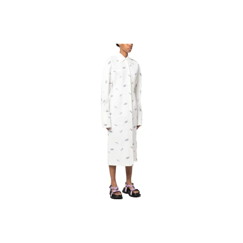 SportMax All Over Patterned Long Sleeved Dress-3