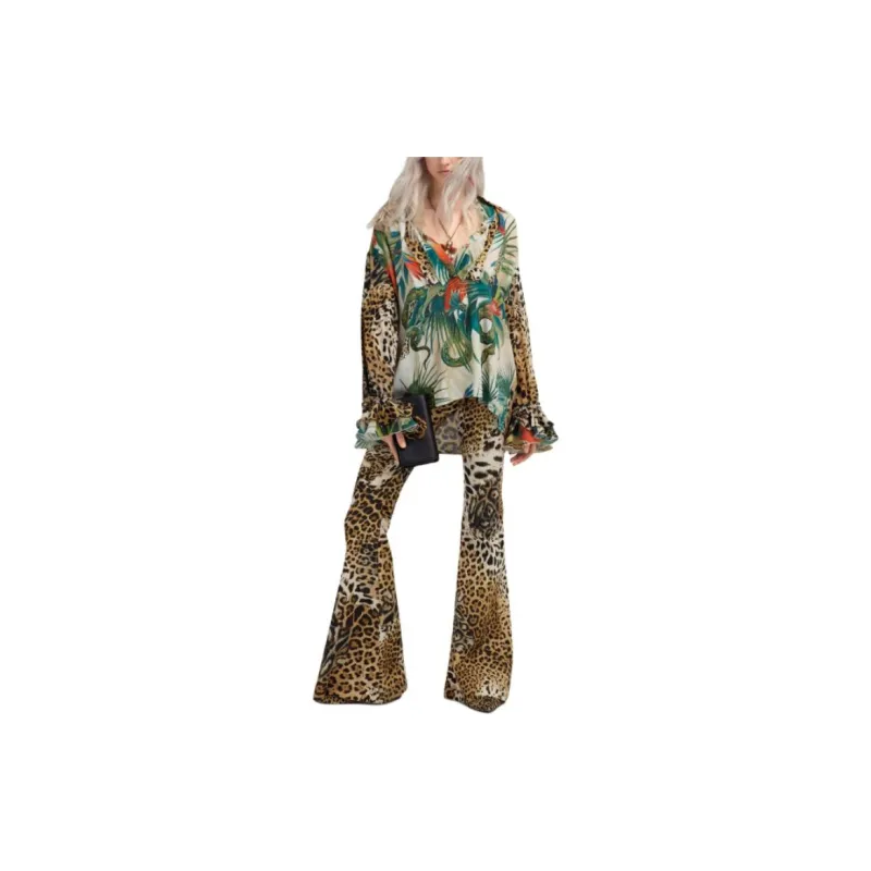 Roberto Cavalli Leopard print Flared Trousers-1