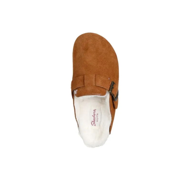 Skechers Arch Fit Slip Resistant Wrap toe Slippers Women's Brown-3