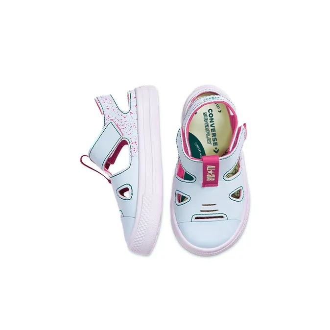 Converse Chuck Taylor All Star Abrasion Resistant Low Top Sandal Light Blue Rose Red Infant And Toddler-3