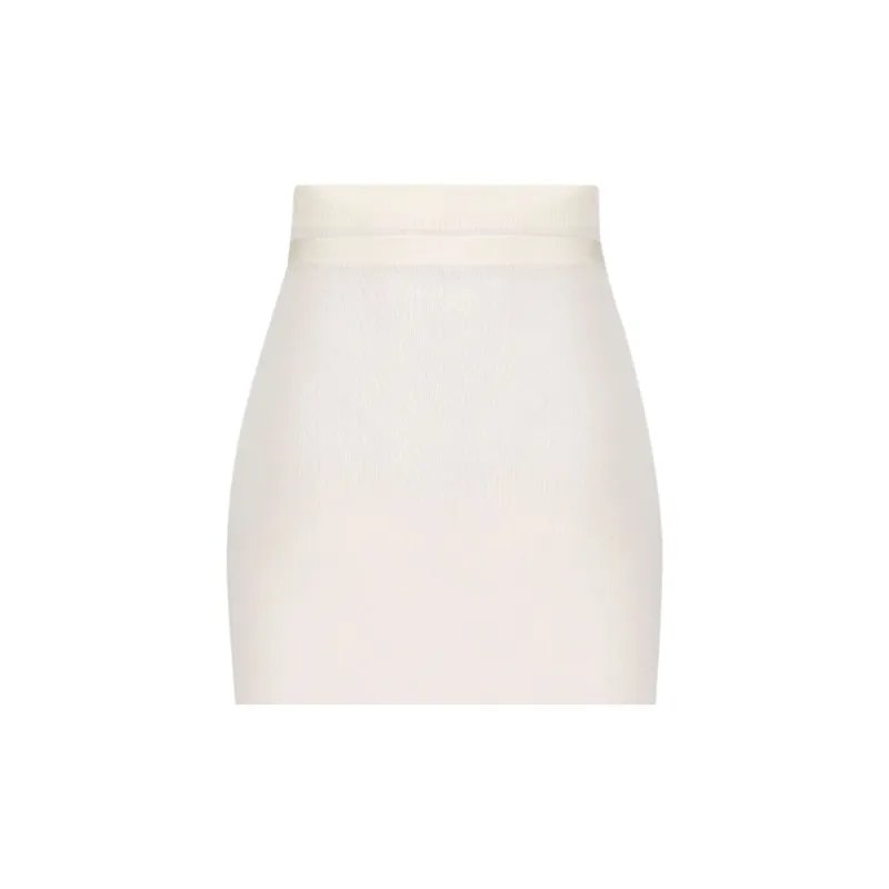 FENDI SS22 Knit Long Skirts Women's White-3