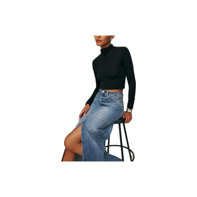 Reformation Tazz Denim Maxi Skirt-3
