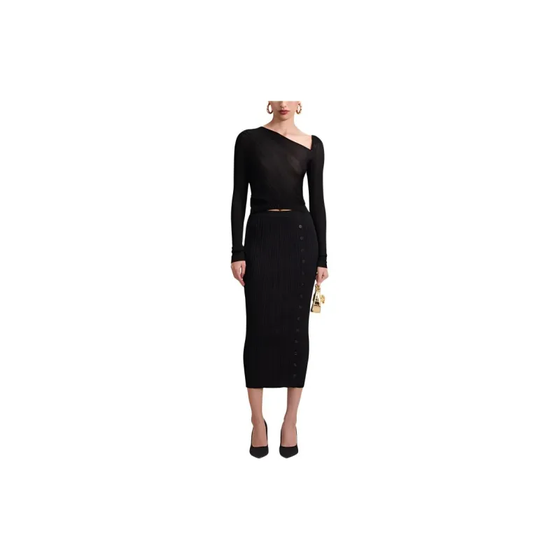 Self portrait Long Sleeved Dresses Women's Classic Black-2