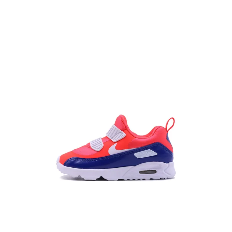 Nike Tiny 90 Slip Resistant Shock Absorbers Low Top Running Shoes Red Blue White Infant And Toddler-0