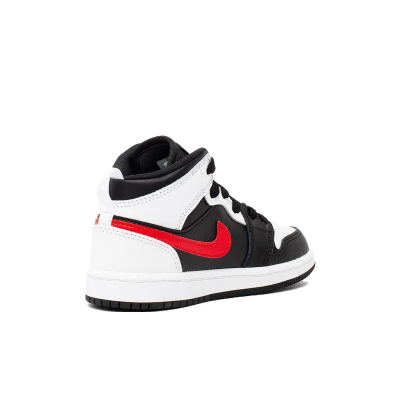 Jordan 1 Mid White Black Chile Red PS-3