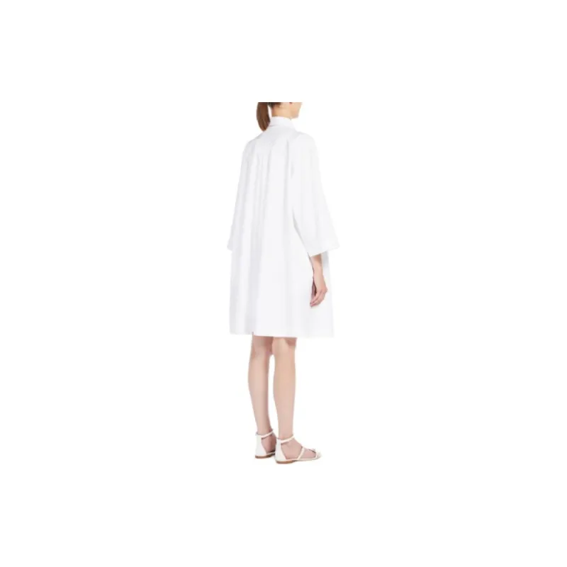 MaxMara Lago Collection Cotton Shirt Dress Long-Sleeved Dresses Women's White-1