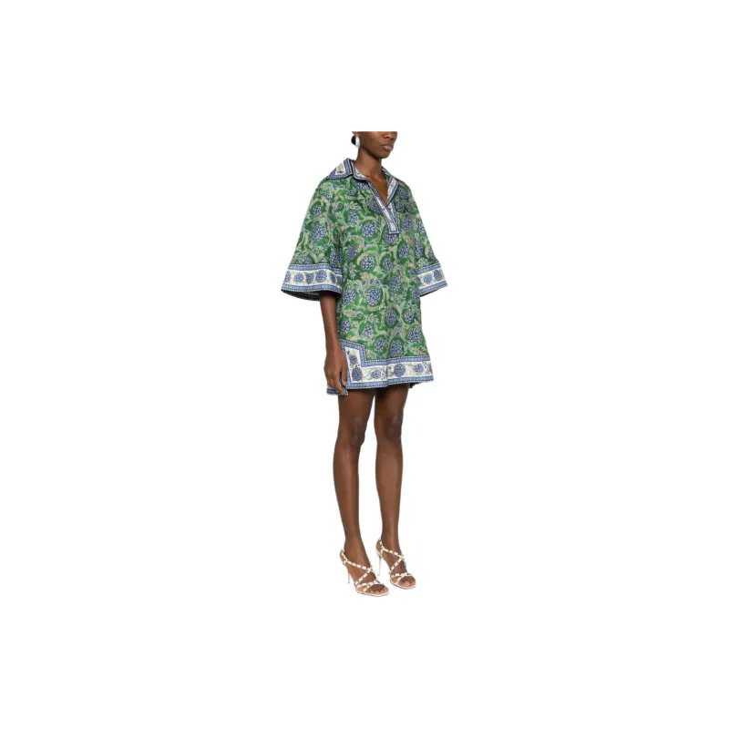 Zimmermann SS24 Short-Sleeved Dresses Women's Bright Green-3
