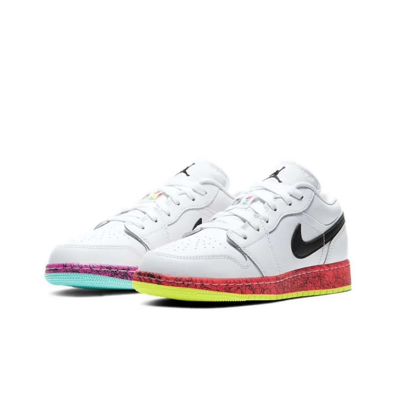 Jordan 1 Low Multi Color Midsoles White GS-2