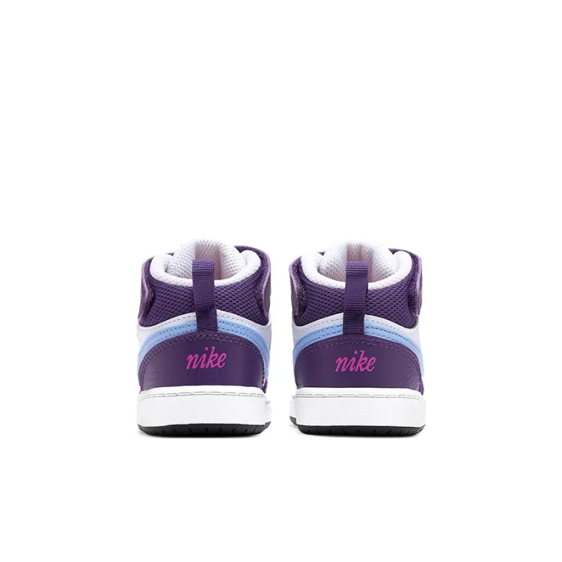 Nike Mid 2 Anti Slip Wear Resistant Mid Top Skateboard Shoes Purple White Blue Infant And Toddler-4