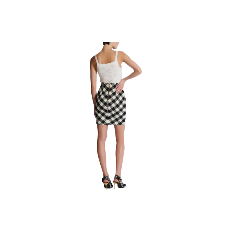 BALMAIN FW24 Casual Short Skirts Women's Black-2