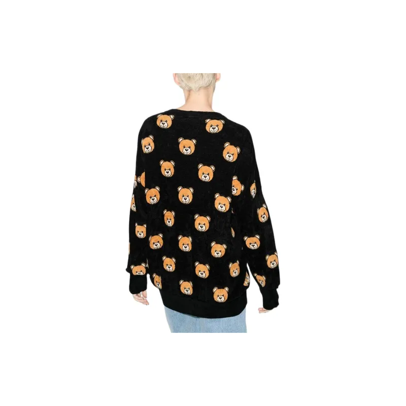 MOSCHINO Teddy Bear Jacquard Knit Cardigan-3
