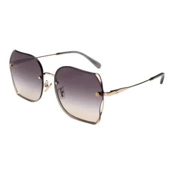 COACH Alloy Square Sunglasses Unisex Gold