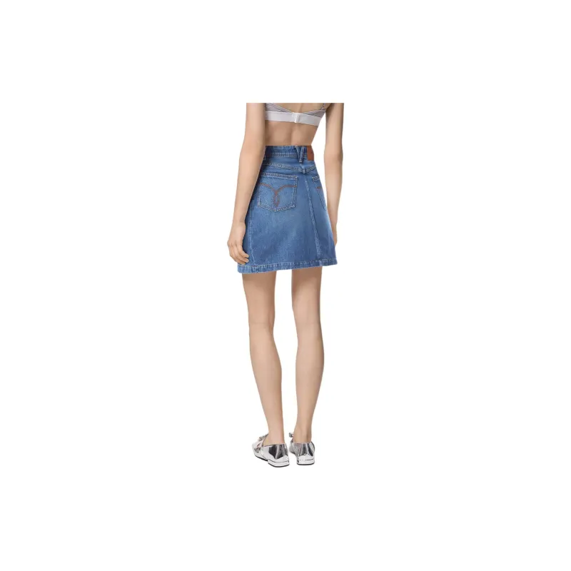 VERSACE Denim Softened Skirt 'Medium Blue'-3
